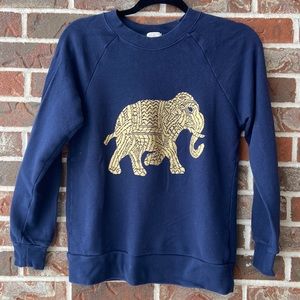 J Crew crewneck sweater with gold elephant